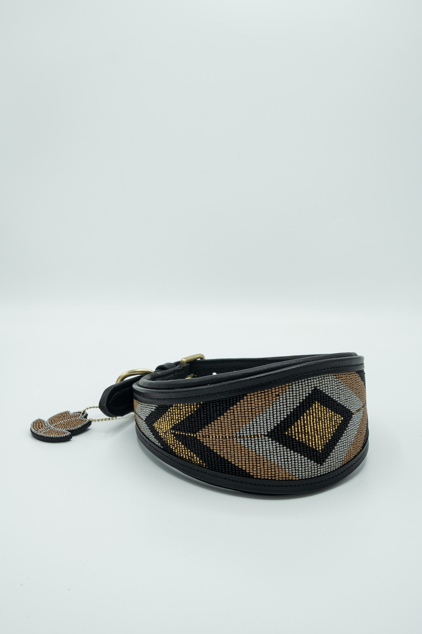 Beaded Leather Collar - Terra