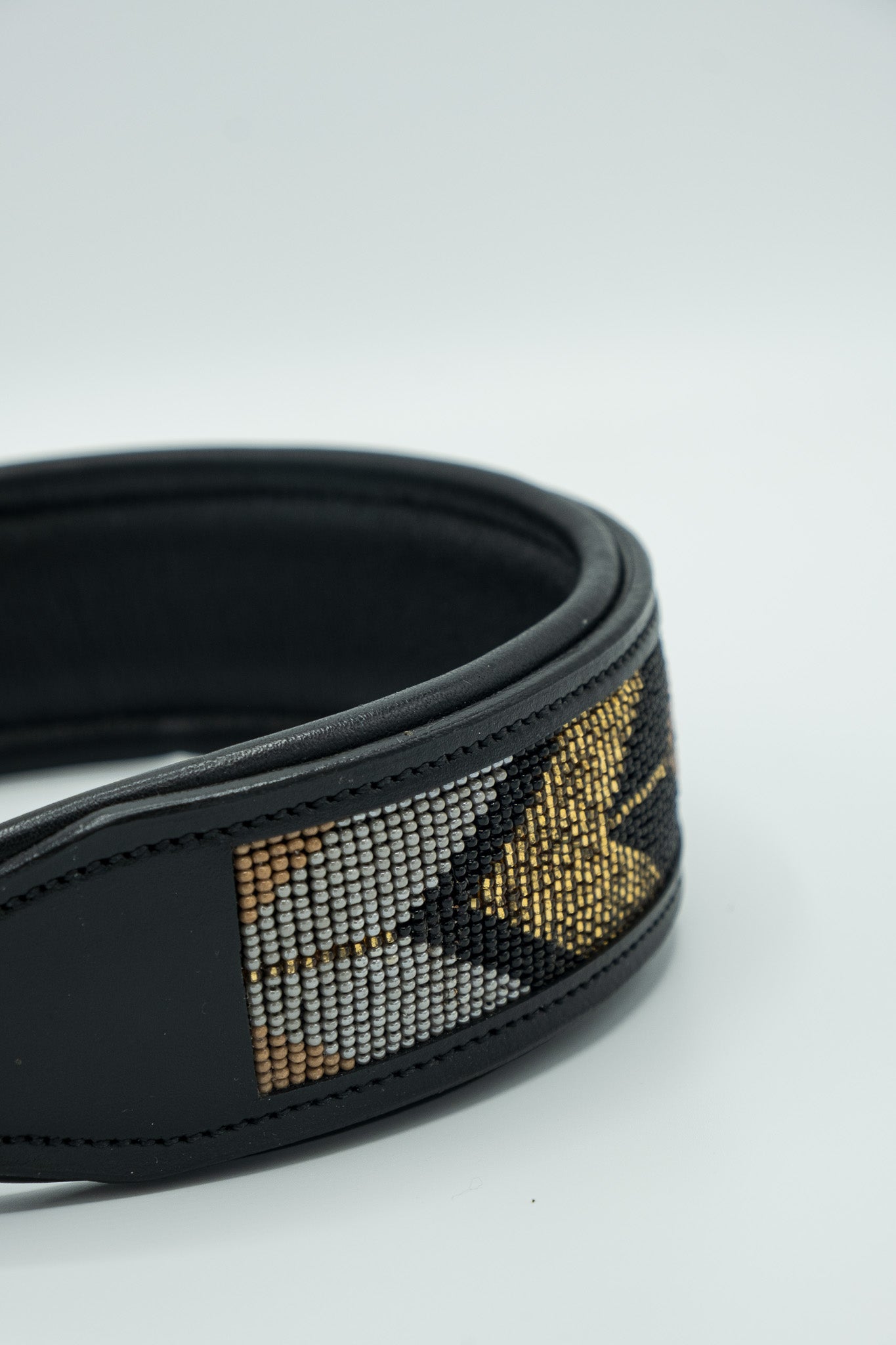 Beaded Leather Collar - Terra