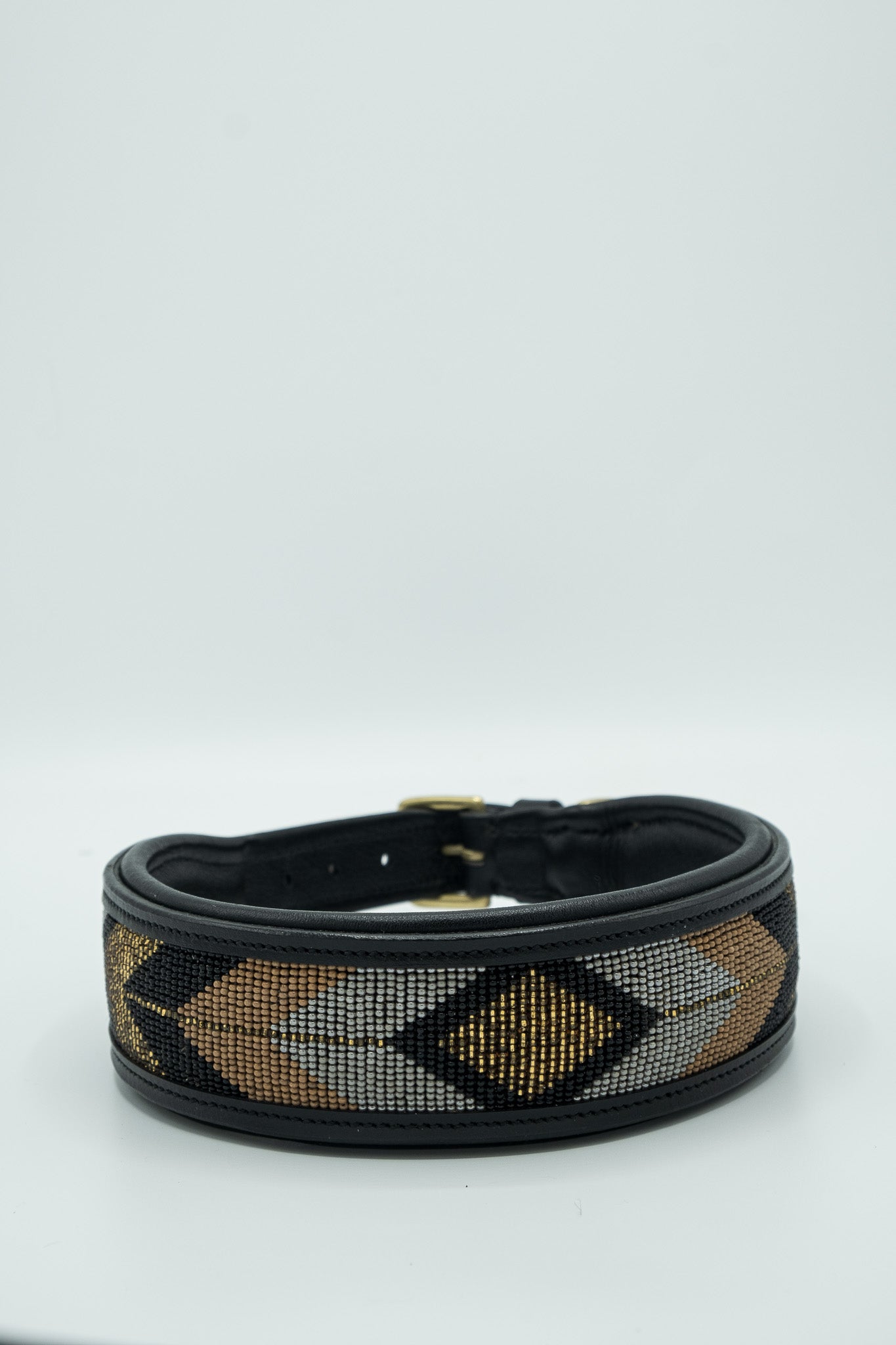 Beaded Leather Collar - Terra