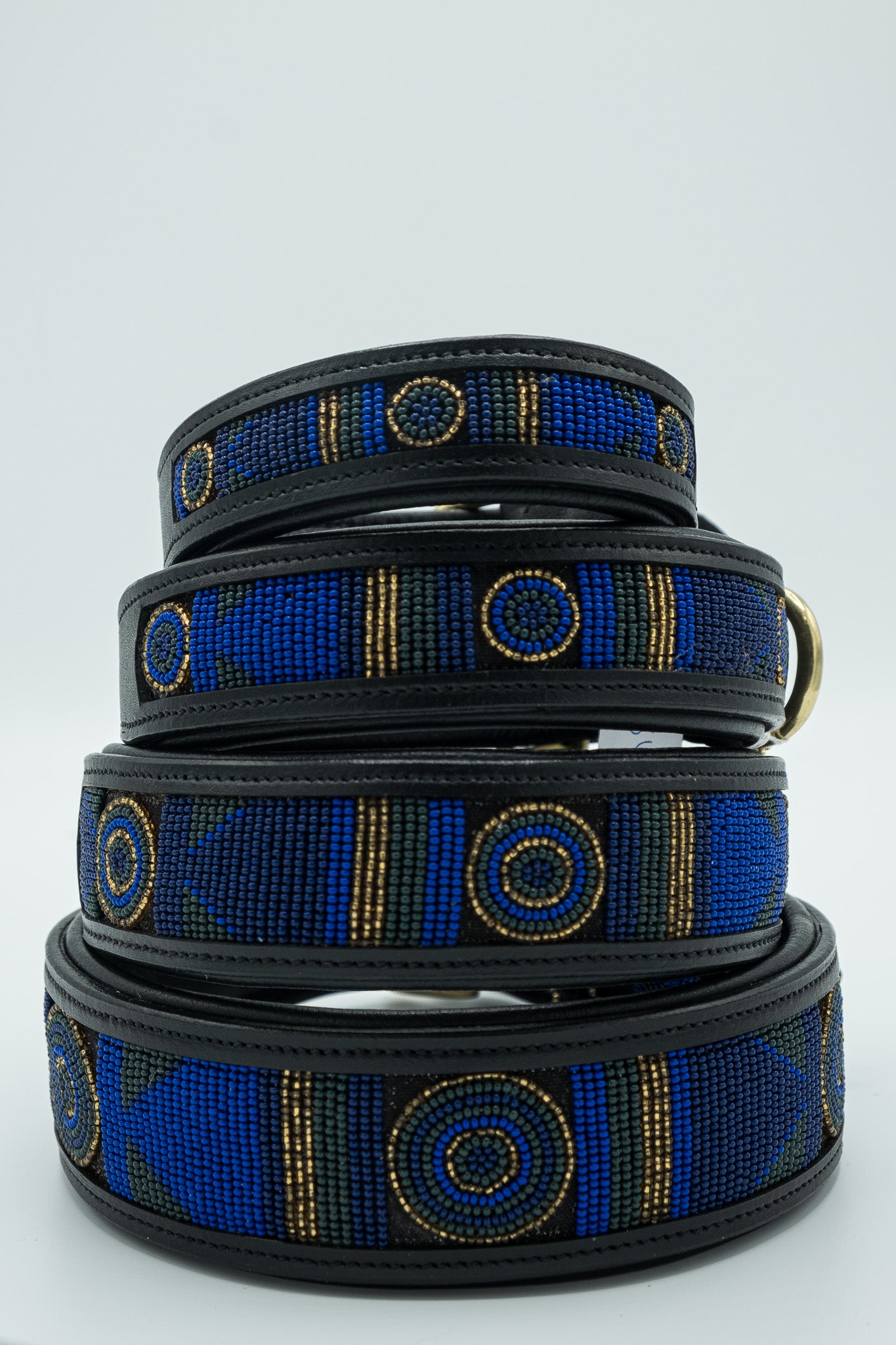 Beaded Leather Collar - Azura