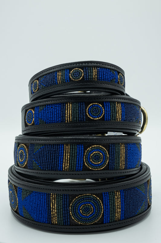 Beaded Leather Collar - Azura