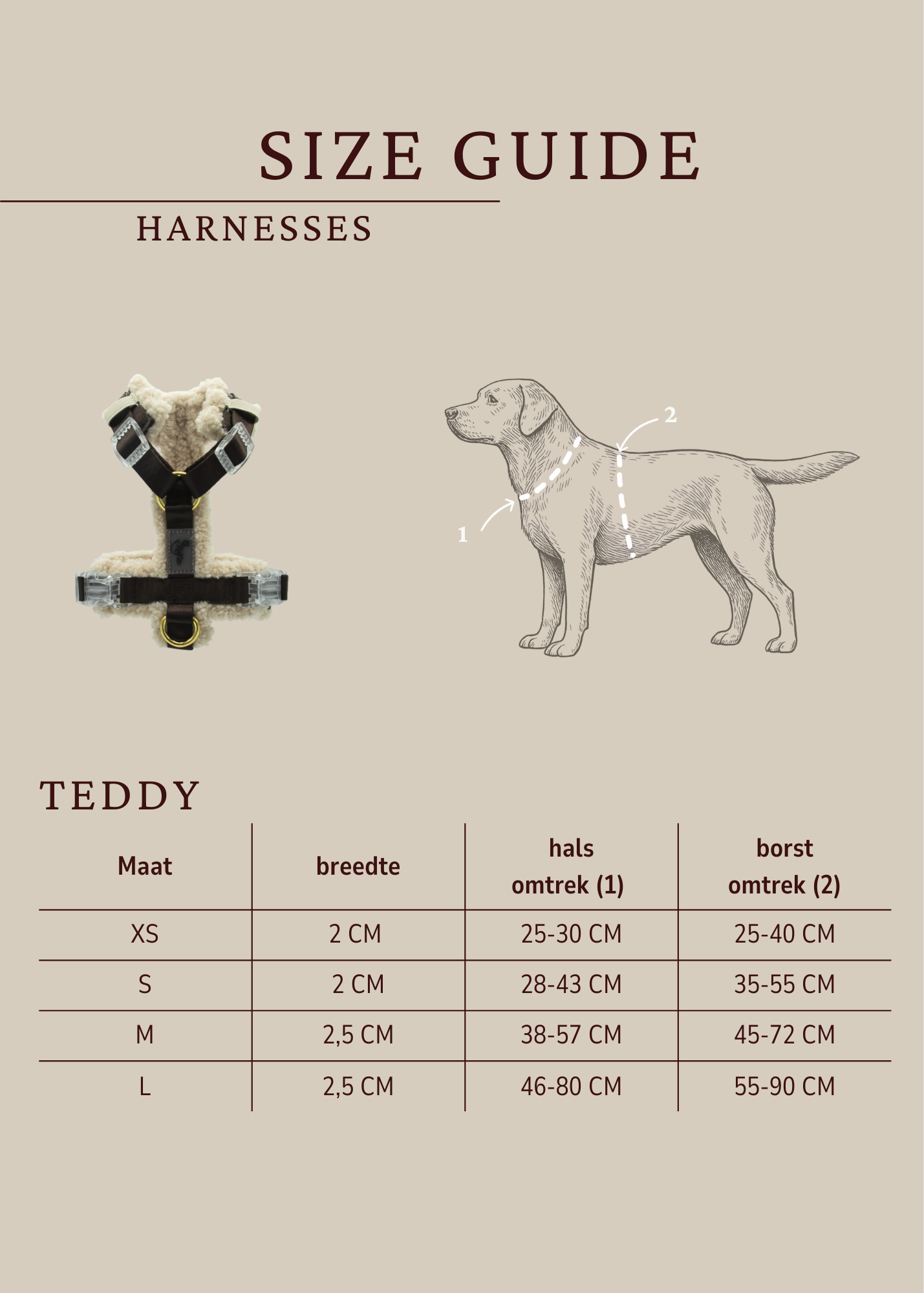 Rolfito Teddy Y-Harness - Brown/cream